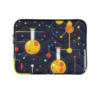 Laptop Sleeve Case 13-14 Inch Stylish Laptop Bag Briefcase Cartoon Experimental Black Carrying Bag with Zipper for Men Women estuche para