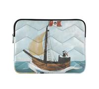 Laptop Sleeve Case 13-14 Inch Stylish Laptop Carrying Case with Zipper Pirate Ship The Mysterious Sea Carrying Bag with Zipper for Men Women