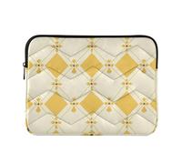 Laptop Sleeve Case 13-14 Inch Stylish Laptop Cases Bohemia Europe Gingham Pattern Yellow Floral Computer Carrying Bag for Work Journey latitude laptop case