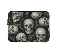 Laptop Sleeve Case 13-14 Inch Stylish Sleeve for Laptop White Skull Computer Bag with Zipper for Travel Business forro para