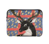 Laptop Sleeve Case 13-14 Inch Stylish Sleeve for Laptops Deers Japanese Black Golden Red Computer Bag with Zipper for Work Journey