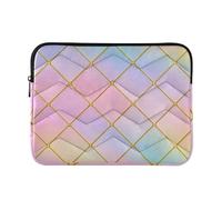 Laptop Sleeve Case 13-14 Inch Thin Case for Laptop Gold Grid Gradient Modern Rainbow Cube Carrying Bag with Zipper for Work Travel latitude laptop case