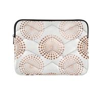 Laptop Sleeve Case 13-14 Inch Thin Laptop Bag with Zipper Rose Gold Circle Computer Case for Men Women