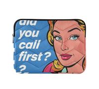 Laptop Sleeve Case 13-14 Inch Thin Laptop Case Bag Did You Call First Blue Computer Cases with Zipper for Travel Business