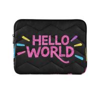 Laptop Sleeve Case 13-14 Inch Thin Laptop Cases Hello World Graffiti Style Travel Laptop Sleeve Bag for Work Journey