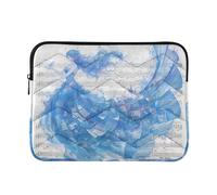 Laptop Sleeve Case 13-14 Inch Thin Sleeve for Laptop Royal Blue Mermaid and White Sheet Music Case Bag with Zipper for Men Women forro para
