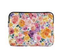 Laptop Sleeve Case 13-14 Inch Thin Sleeve for Laptop United States Rose Beauty Summer Flowers Colorful Case with Zipper for Work Travel