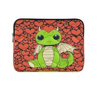 Laptop Sleeve Case 13-14 Inch Thin Sleeve for Laptops Cute Dinosaur Valentines Day Heart Red Case with Zipper for Work Journey