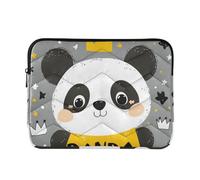Laptop Sleeve Case 13-14 Inch Water Resistant Computer Case Panda Cartoon Star Grey Case Hard Cover with Zipper for Men Women