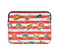 Laptop Sleeve Case 13-14 Inch Water Resistant Computer Case with Zipper Red White Vintage Graffiti for Work Travel forro para