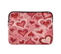 Laptop Sleeve Case 13-14 Inch Water Resistant Computer Cases for Laptop Heart Coffee Red Love Carrying Bag with Zipper for Work Journey