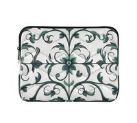 Laptop Sleeve Case 13-14 Inch Water Resistant Laptop Sleeves Bohemia Europe Vine Scroll Pattern Cyan Case Hard Cover with Zipper for Work Journey fundas para laptop