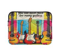 Laptop Sleeve Case 13-14 Inch Waterproof Case for Laptop Never Have Too Many Tuitars Colorful Notebook Computer Pocket for Work Travel