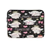 Laptop Sleeve Case 13-14 Inch Waterproof Computer Case with Zipper Black Cute White Dog Angel for Computer latitude case M