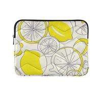 Laptop Sleeve Case 13-14 Inch Waterproof Laptop Case Bag Sketch Lemon Yellow Summer Computer Briefcase with Zipper for Travel Business funda para computadora