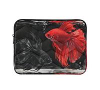 Laptop Sleeve Case 13-14 Inch Waterproof Laptop Cases Black and Red Betta Fish for Work Travel accesorios para M