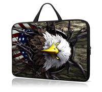Laptop Sleeve Case 13-14 Inch, with Handle Computer Shockproof Protective Soft Cover Case,Bald Eagle American Flag
