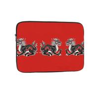 Laptop Sleeve Case 13 inch, Shockproof Protective Laptop Cover Black and White Dragon on Red Background Briefcase Portable Carrying Computer Bag