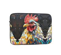 Laptop Sleeve Case 13 inch, Shockproof Protective Laptop Cover Black Background Color Rooster Briefcase Portable Carrying Computer Bag