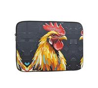 Laptop Sleeve Case 13 inch, Shockproof Protective Laptop Cover Black Bottomed Rooster Briefcase Portable Carrying Computer Bag