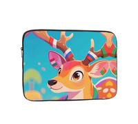 Laptop Sleeve Case 13 inch, Shockproof Protective Laptop Cover Colorful Deer and National Flag Briefcase Portable Carrying Computer Bag