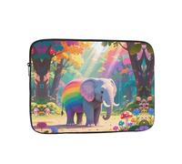 Laptop Sleeve Case 13 inch, Shockproof Protective Laptop Cover Colorful Forest Elephant Briefcase Portable Carrying Computer Bag