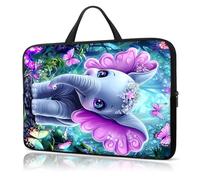 Laptop Sleeve Case 13 Inch, with Handle Computer Shockproof Protective Soft Cover Case,Cute Love Heart Elephant