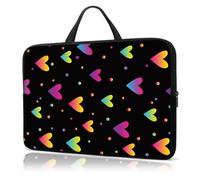 Laptop Sleeve Case 13 Inch, with Handle Computer Shockproof Protective Soft Cover Case,Pink Cute Love Heart
