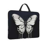 Laptop Sleeve Case 14 inch Shockproof Laptop Bag A black and white butterfly Briefcase Computer Bag with Handle