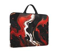 Laptop Sleeve Case 14 inch Shockproof Laptop Bag black and red marble Briefcase Computer Bag with Handle