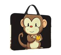 Laptop Sleeve Case 14 inch Shockproof Laptop Bag Cartoon monkey holding fruit Briefcase Computer Bag with Handle