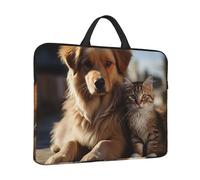 Laptop Sleeve Case 14 inch Shockproof Laptop Bag Cats and Dogs Briefcase Computer Bag with Handle