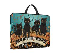 Laptop Sleeve Case 14 inch Shockproof Laptop Bag Cats lying on the piano keyboard Briefcase Computer Bag with Handle