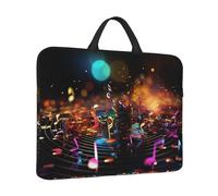Laptop Sleeve Case 14 inch Shockproof Laptop Bag Colorful Music Notes Briefcase Computer Bag with Handle