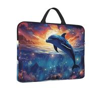 Laptop Sleeve Case 14 inch Shockproof Laptop Bag Colorful Starry Sky Ocean Dolphin Briefcase Computer Bag with Handle