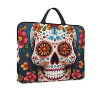 Laptop Sleeve Case 14 inch Shockproof Laptop Bag Colorful Sugar Skull Briefcase Computer Bag with Handle