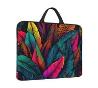 Laptop Sleeve Case 14 inch Shockproof Laptop Bag Colorful Tropical Leaves Pattern Briefcase Computer Bag with Handle