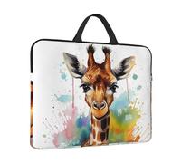 Laptop Sleeve Case 14 inch Shockproof Laptop Bag Cute giraffe watercolor Briefcase Computer Bag with Handle