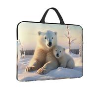 Laptop Sleeve Case 14 inch Shockproof Laptop Bag Cute Polar Bears Briefcase Computer Bag with Handle