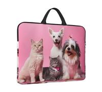 Laptop Sleeve Case 14 inch Shockproof Laptop Bag Dogs and Cats Briefcase Computer Bag with Handle