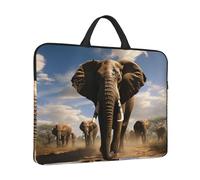 Laptop Sleeve Case 14 inch Shockproof Laptop Bag Ferocious Elephant Briefcase Computer Bag with Handle