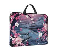 Laptop Sleeve Case 14 inch Shockproof Laptop Bag Flower Japanese Style Briefcase Computer Bag with Handle