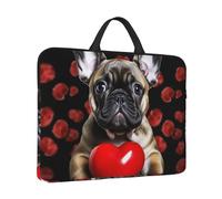 Laptop Sleeve Case 14 inch Shockproof Laptop Bag French Bulldog Holding Briefcase Computer Bag with Handle