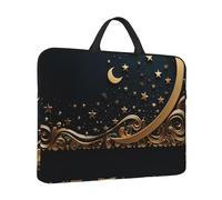 Laptop Sleeve Case 14 inch Shockproof Laptop Bag Golden background and crescent moon Briefcase Computer Bag with Handle