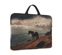 Laptop Sleeve Case 14 inch Shockproof Laptop Bag Horse Grazing on The Mountain Briefcase Computer Bag with Handle