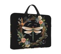 Laptop Sleeve Case 14 inch Shockproof Laptop Bag Image of Dragonfly in Wreath Briefcase Computer Bag with Handle