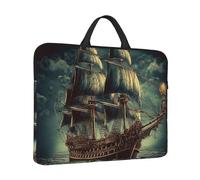 Laptop Sleeve Case 14 inch Shockproof Laptop Bag Nautical Vintage Sailing Pirate Ship Briefcase Computer Bag with Handle