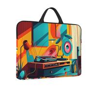 Laptop Sleeve Case 14 inch Shockproof Laptop Bag Record Player Painting Briefcase Computer Bag with Handle