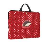 Laptop Sleeve Case 14 inch Shockproof Laptop Bag Red polka dot hedgehog Briefcase Computer Bag with Handle