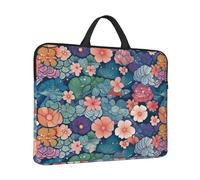 Laptop Sleeve Case 14 inch Shockproof Laptop Bag Scales and Flowers Pattern Briefcase Computer Bag with Handle